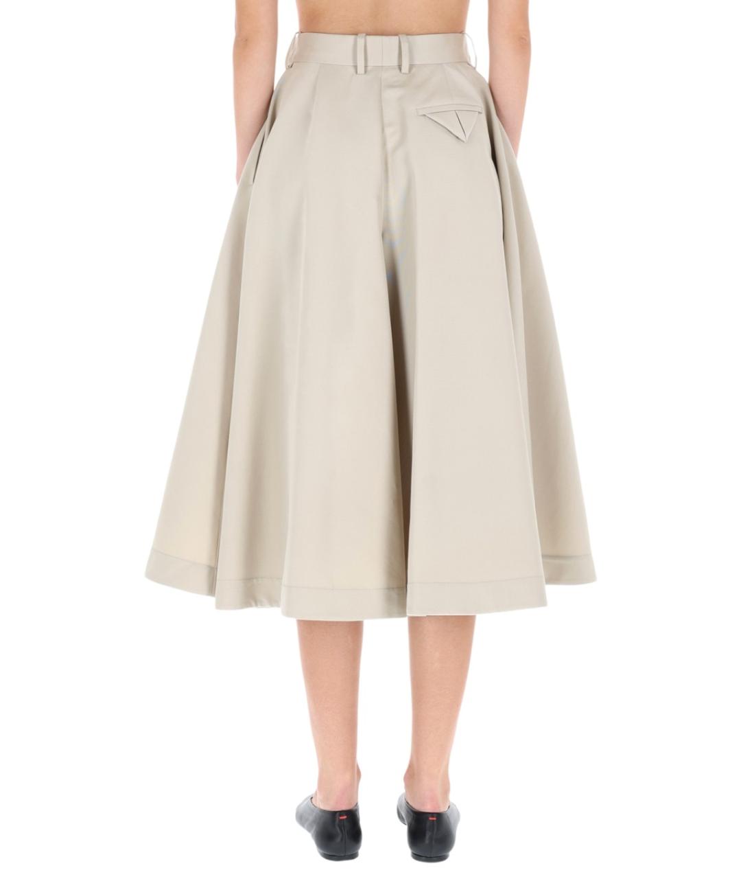 BOTTEGA VENETA Бежевая хлопковая юбка макси, фото 4
