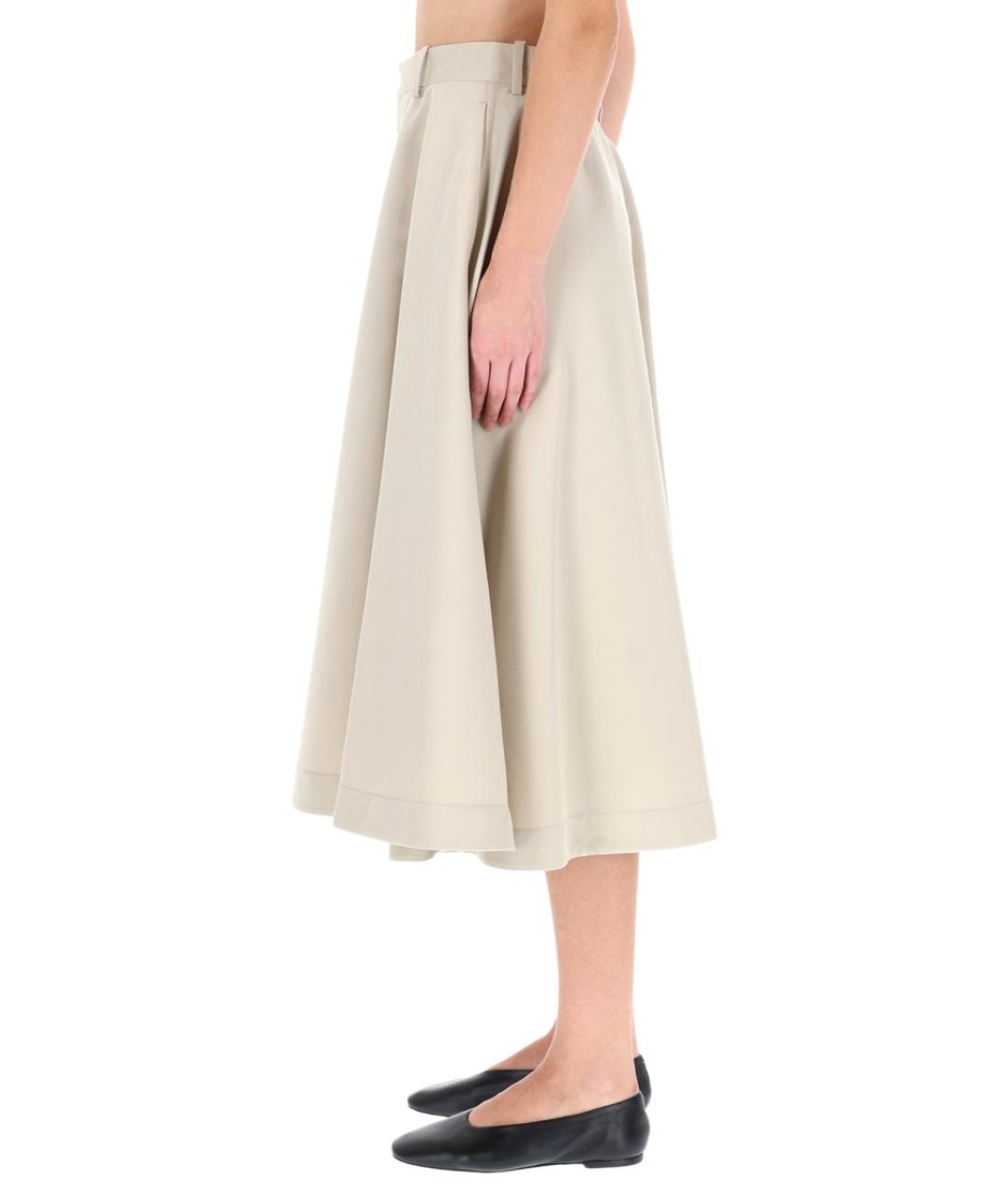 BOTTEGA VENETA Бежевая хлопковая юбка макси, фото 3