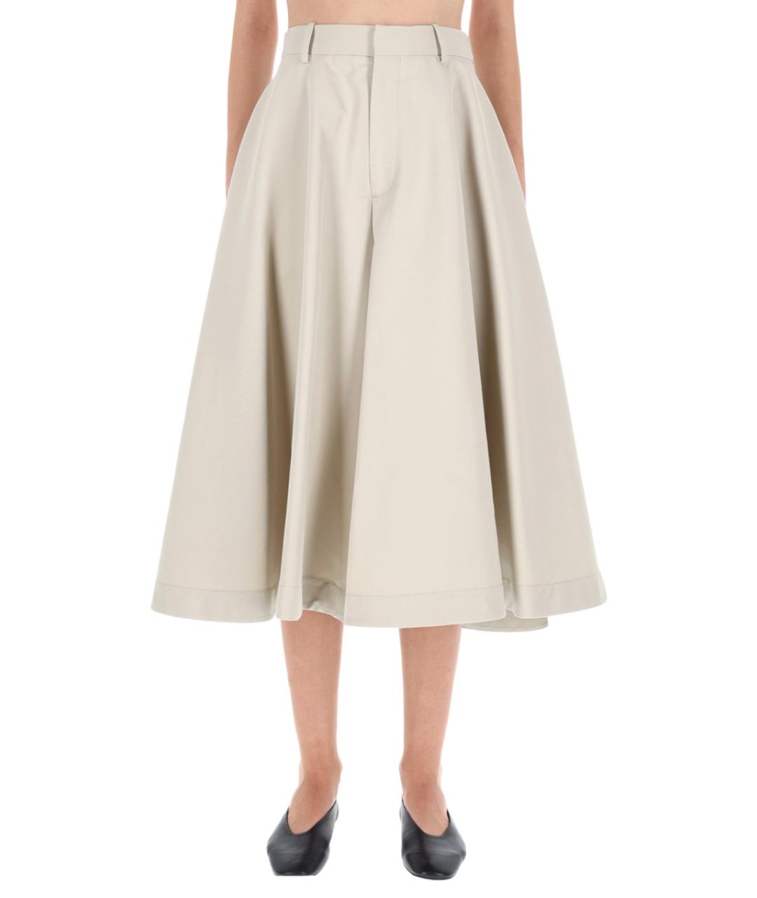 BOTTEGA VENETA Бежевая хлопковая юбка макси, фото 5