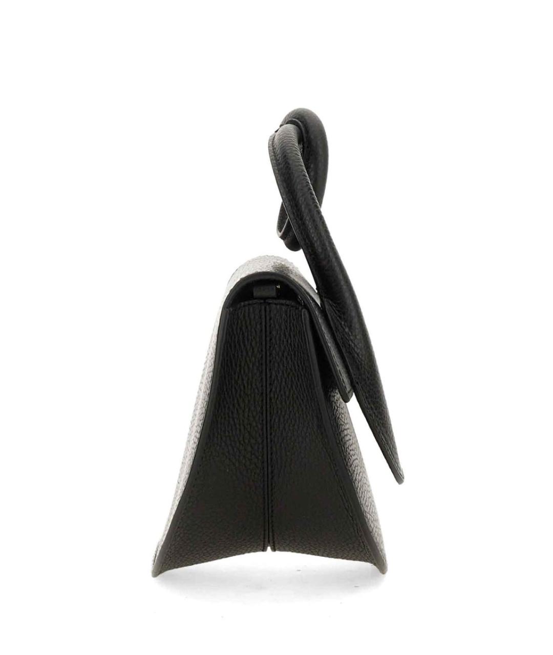 YUZEFI Черная кожаная сумка с короткими ручками, фото 5