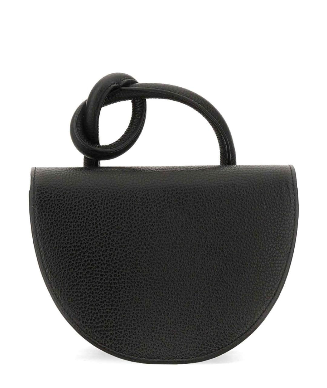 YUZEFI Черная кожаная сумка с короткими ручками, фото 2