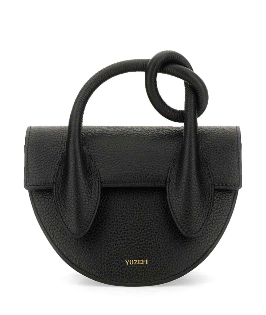 YUZEFI Черная кожаная сумка с короткими ручками, фото 1