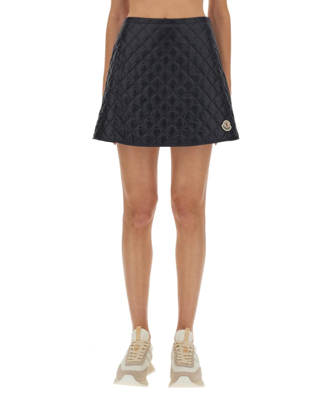 MONCLER Синяя полиамидовая юбка мини, фото 5