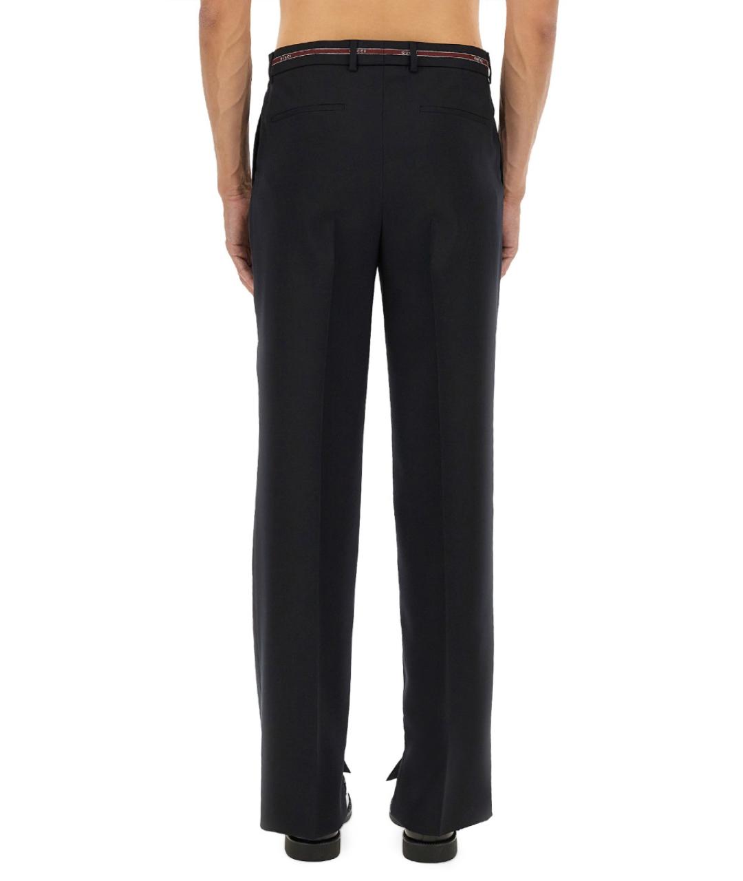 GUCCI Синие шерстяные классические брюки, фото 3