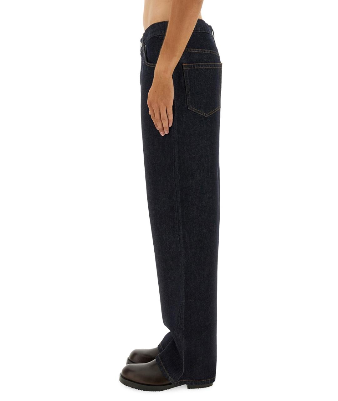 DRIES VAN NOTEN Синие хлопковые прямые джинсы, фото 4