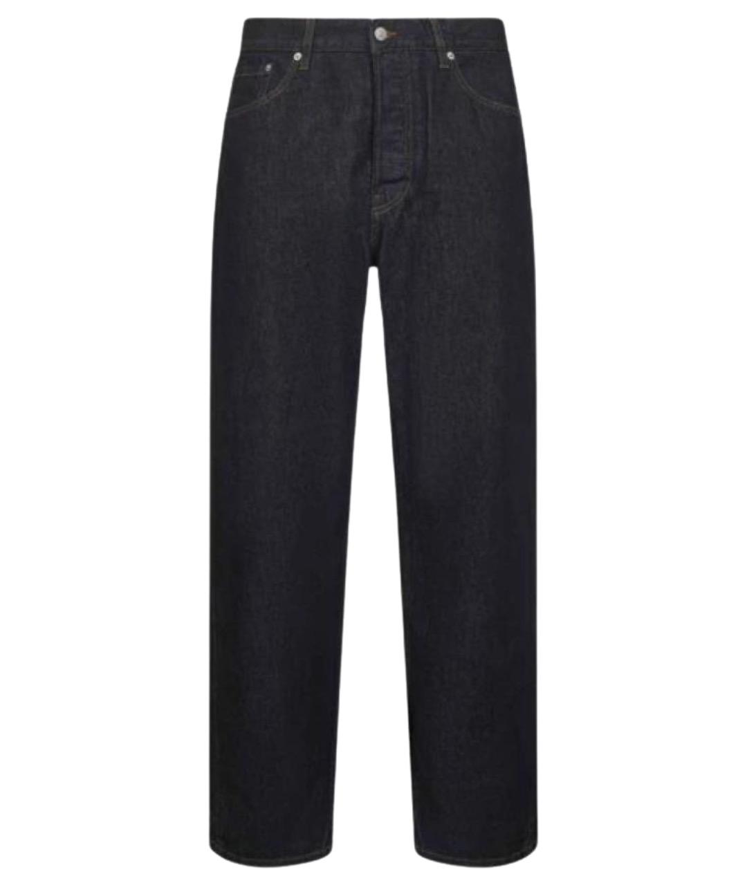 DRIES VAN NOTEN Синие хлопковые прямые джинсы, фото 1