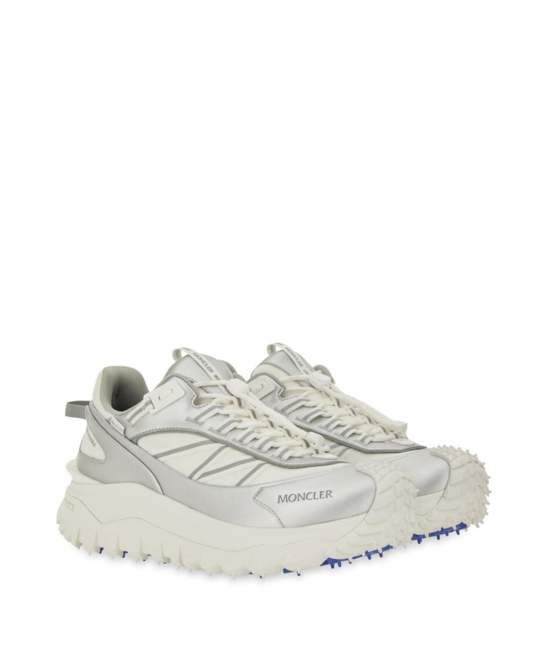 MONCLER Белые кожаные низкие кроссовки / кеды, фото 2