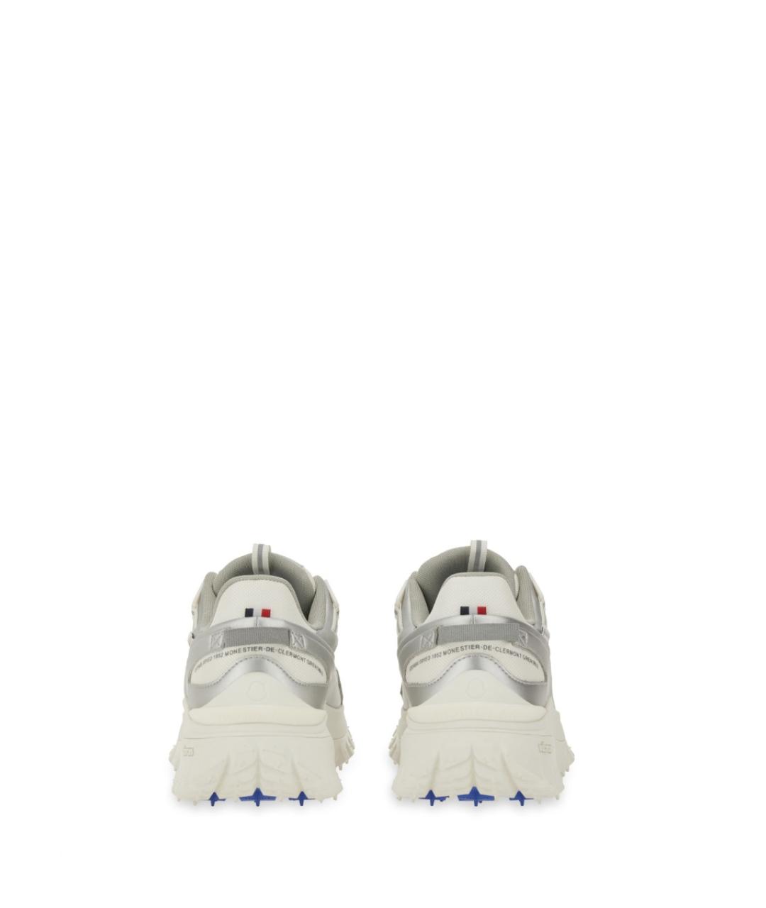 MONCLER Белые кожаные низкие кроссовки / кеды, фото 3