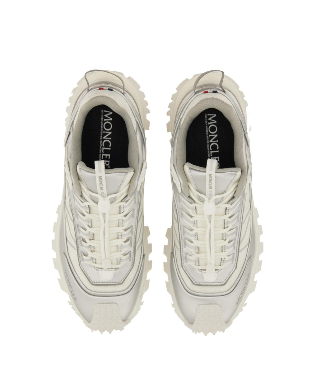 MONCLER Белые кожаные низкие кроссовки / кеды, фото 6