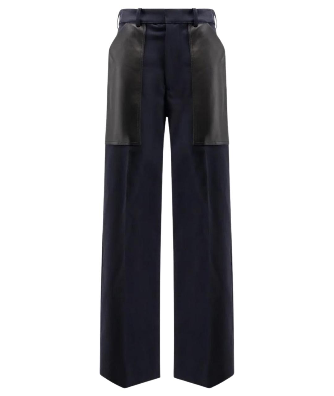 BOTTEGA VENETA Синие хлопковые прямые брюки, фото 1