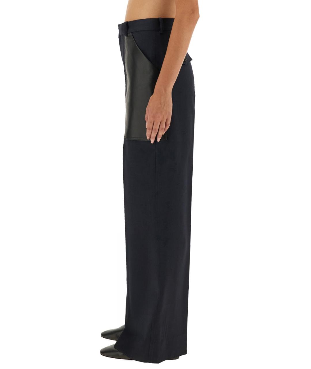 BOTTEGA VENETA Синие хлопковые прямые брюки, фото 4