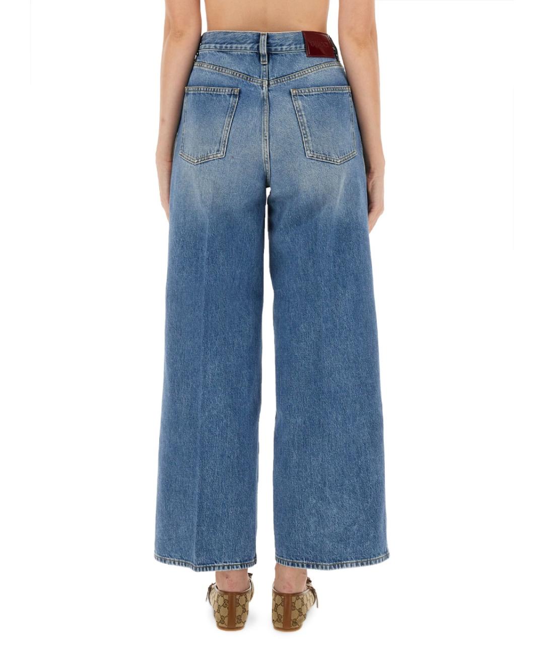 GUCCI Синие хлопковые прямые джинсы, фото 3