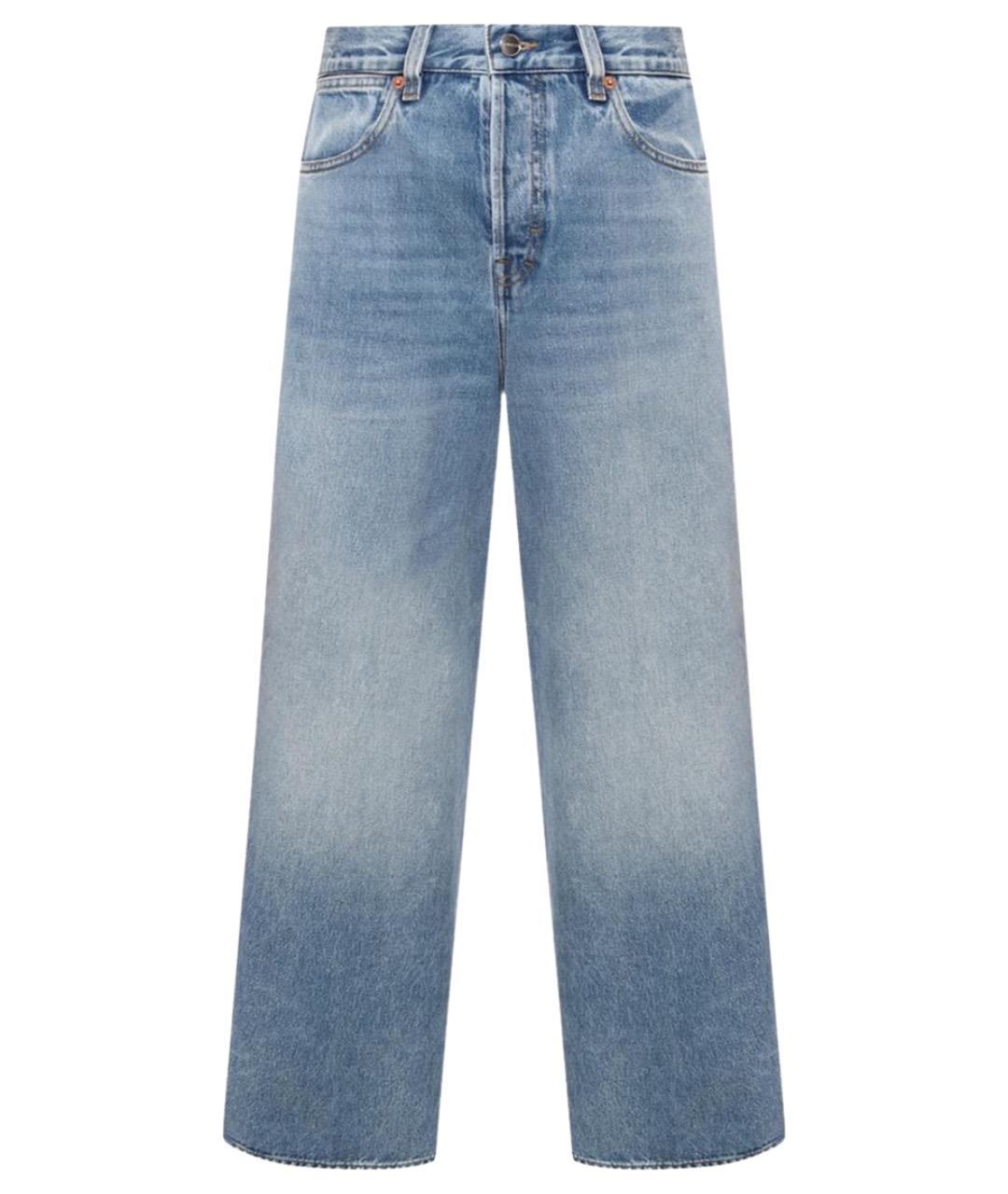 GUCCI Синие хлопковые прямые джинсы, фото 1