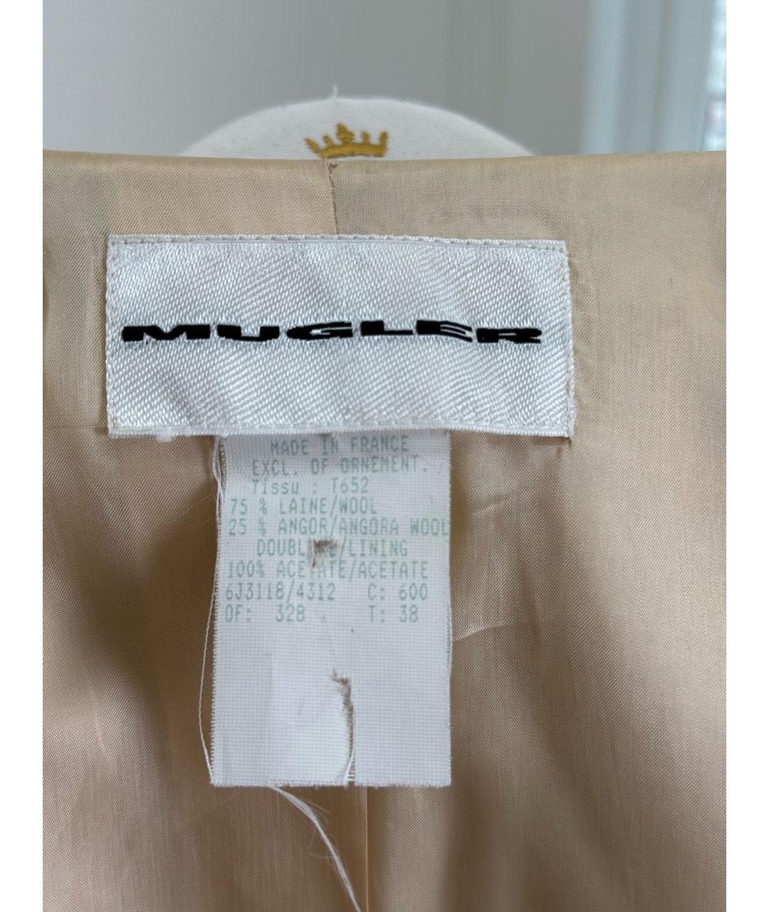 MUGLER VINTAGE Белый шерстяной костюм с юбками, фото 6