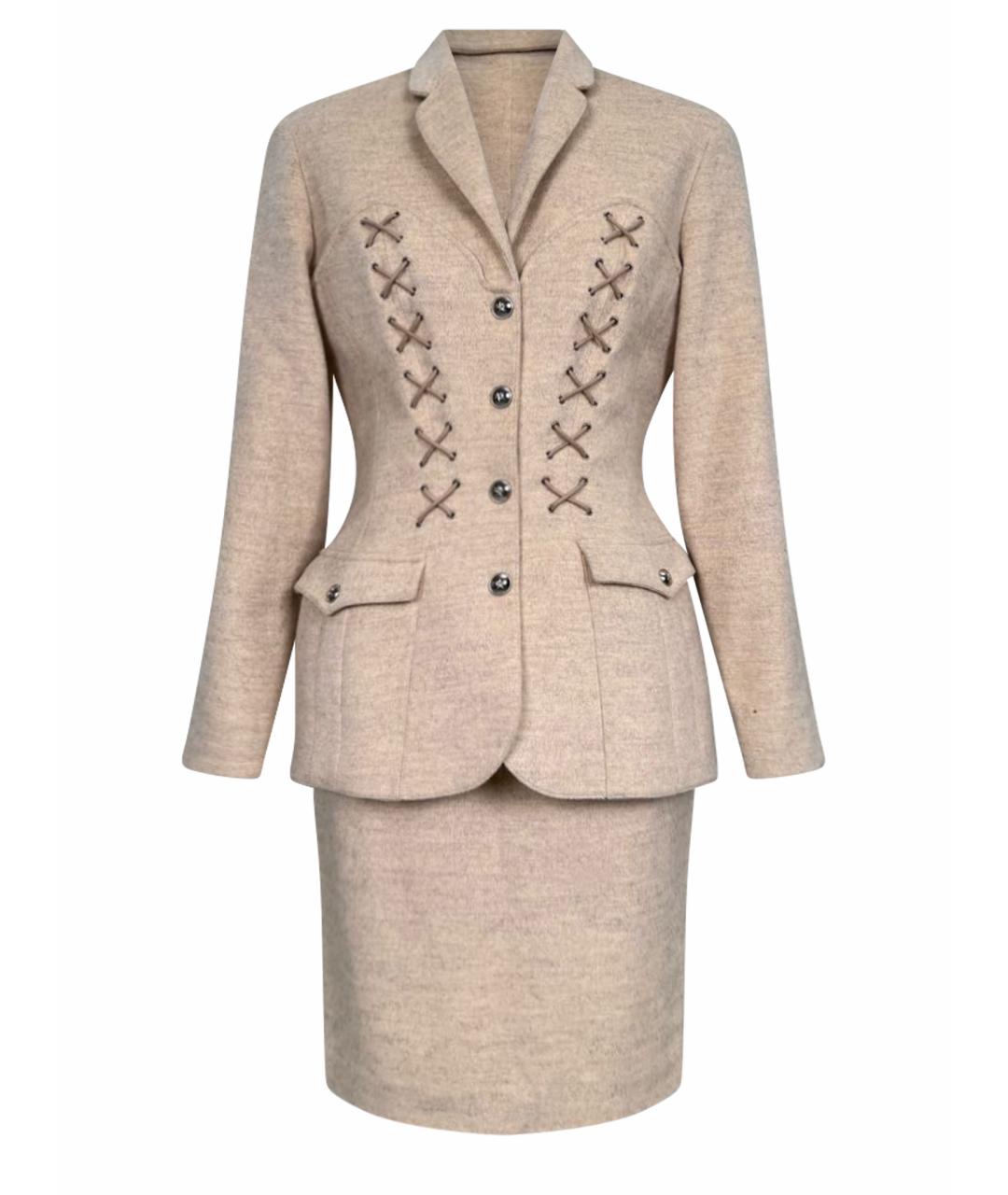 MUGLER VINTAGE Белый шерстяной костюм с юбками, фото 1