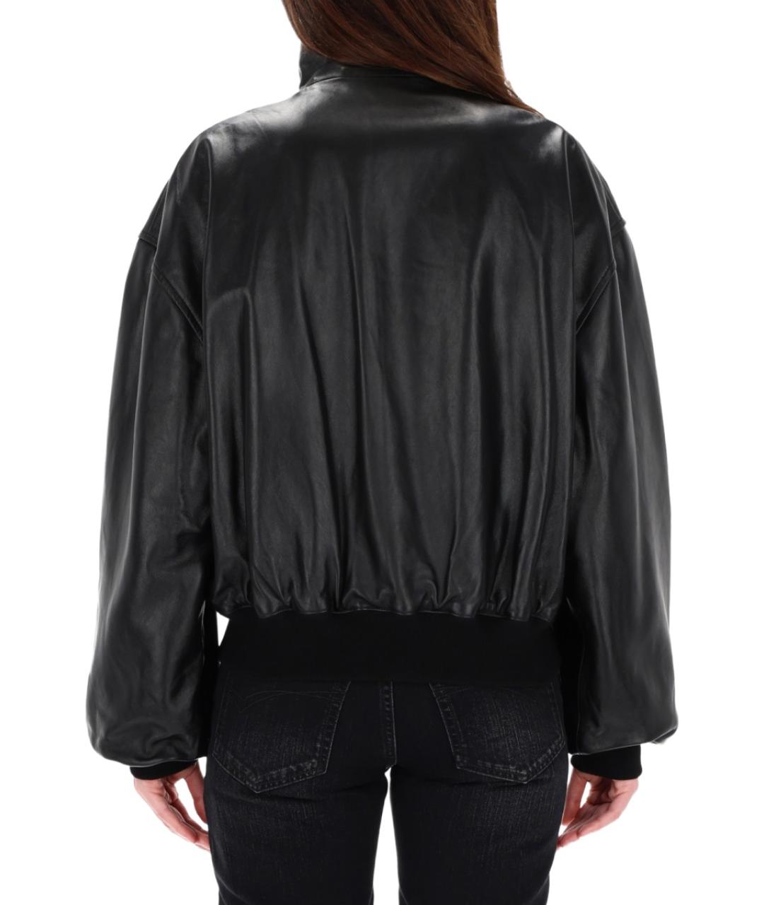 BALENCIAGA Черная кожаная куртка, фото 4