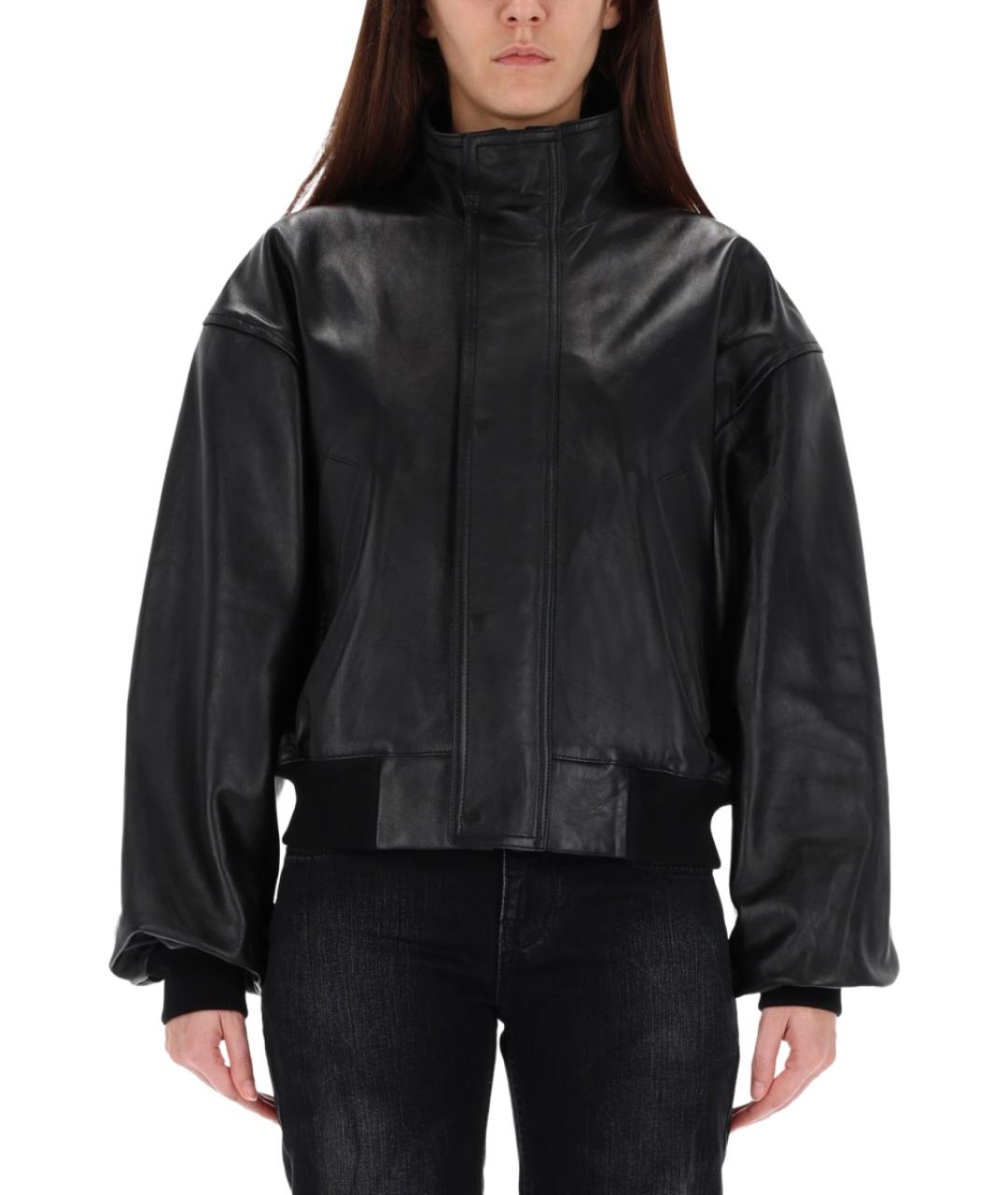 BALENCIAGA Черная кожаная куртка, фото 2