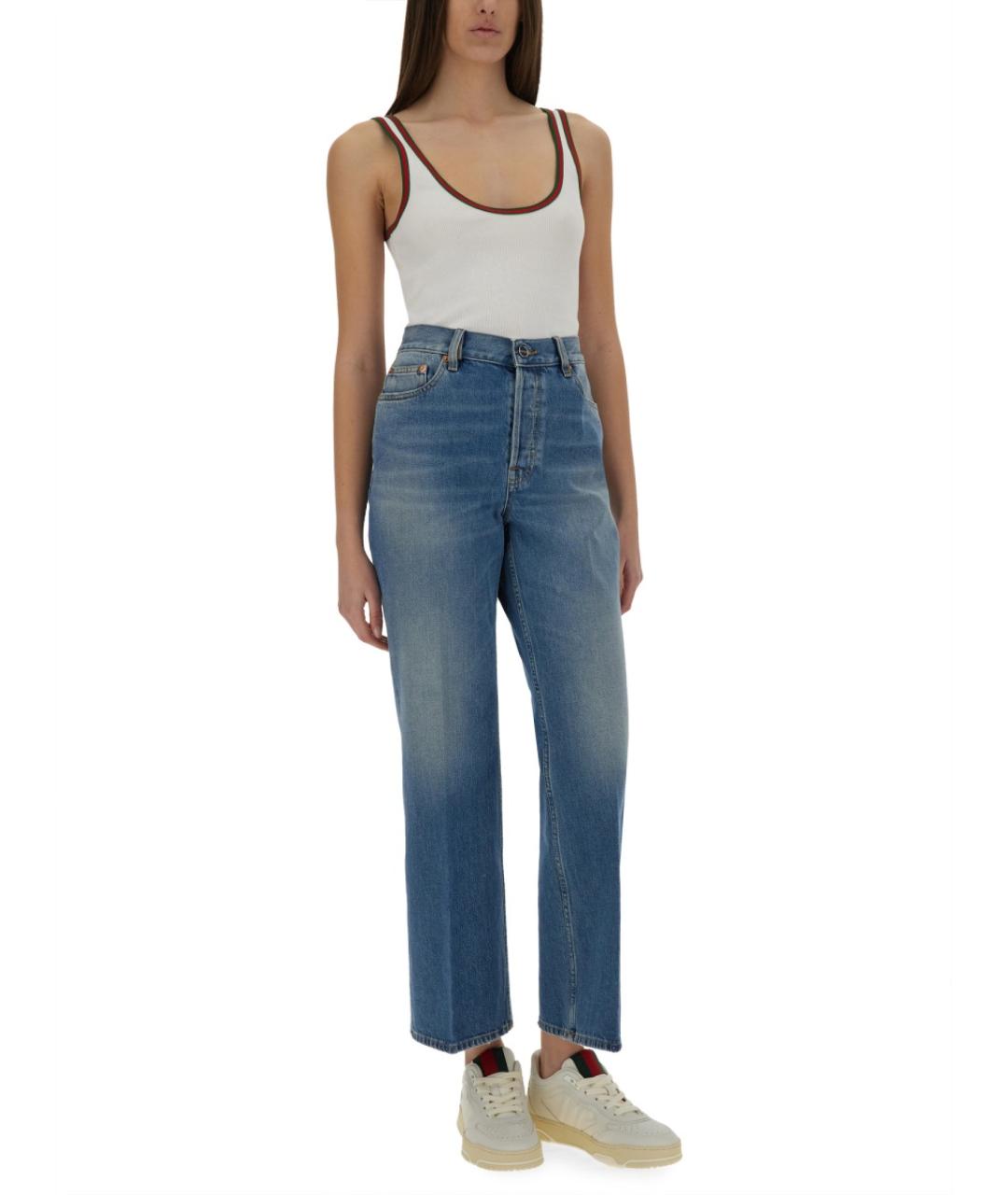 GUCCI Белая хлопковая майка, фото 2