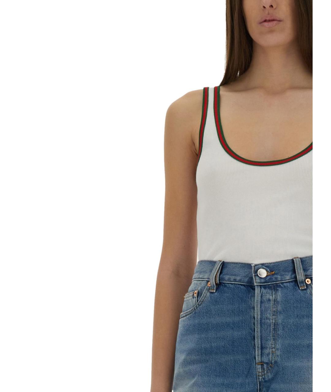 GUCCI Белая хлопковая майка, фото 4