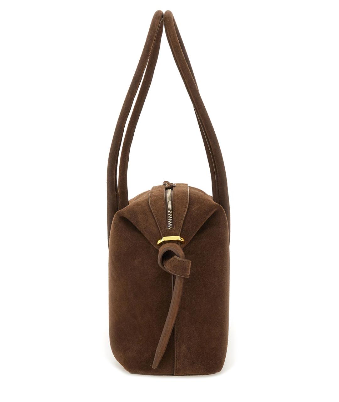 YUZEFI Коричневая замшевая сумка тоут, фото 3