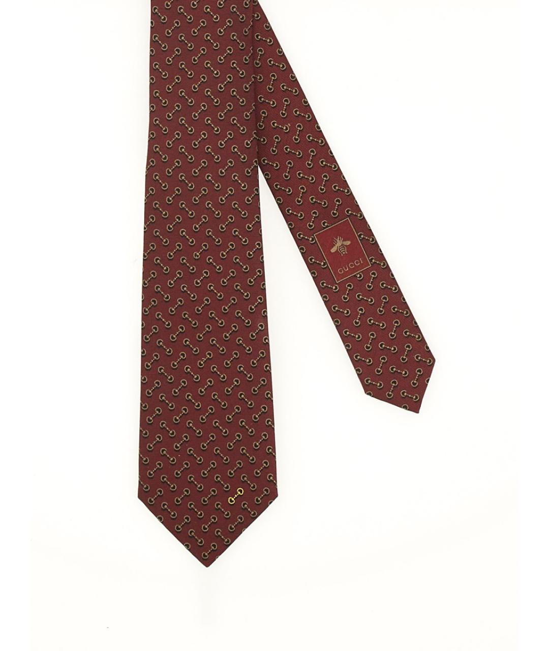GUCCI Бордовый шелковый галстук, фото 2