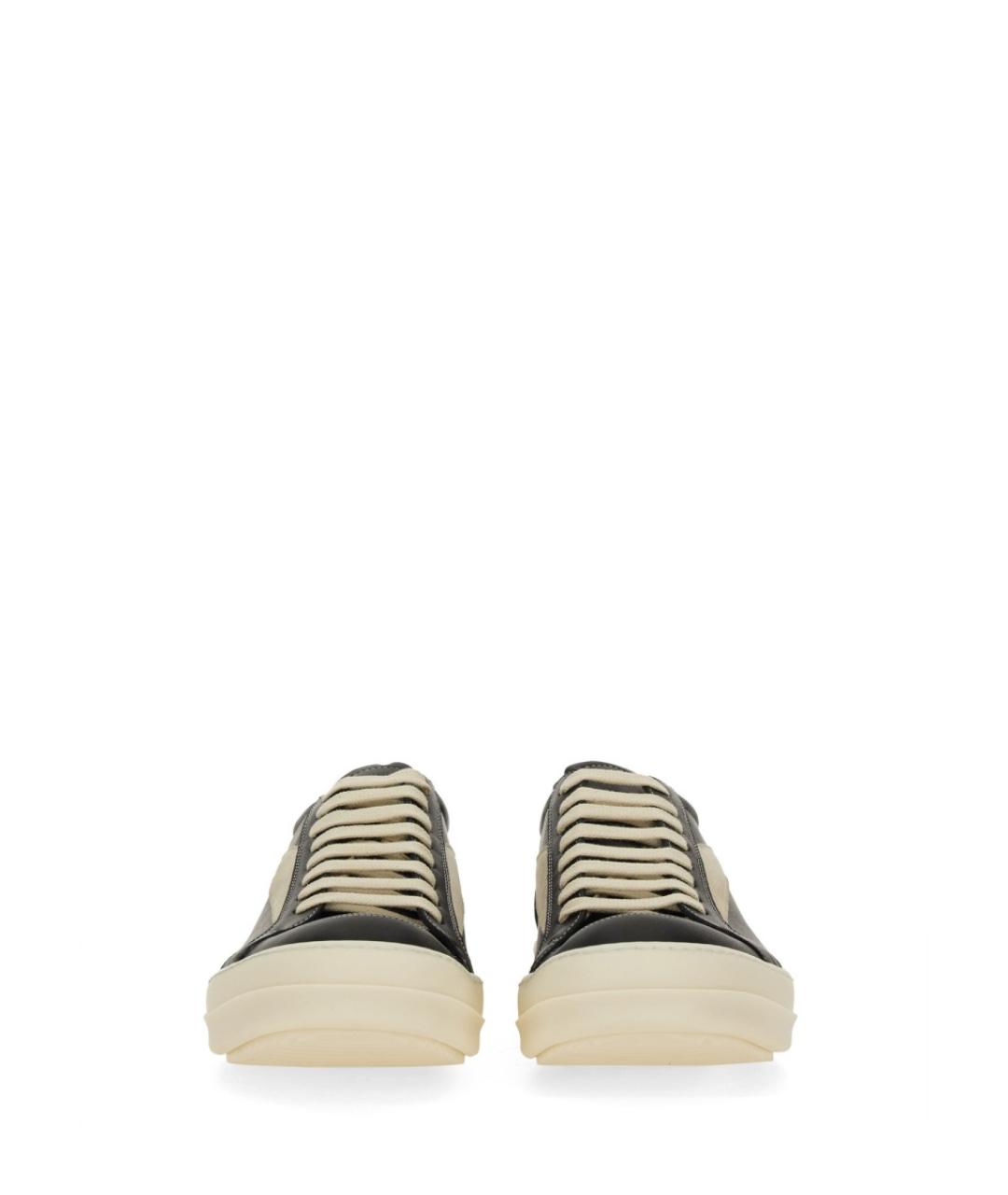 RICK OWENS Черные кожаные низкие кроссовки / кеды, фото 6