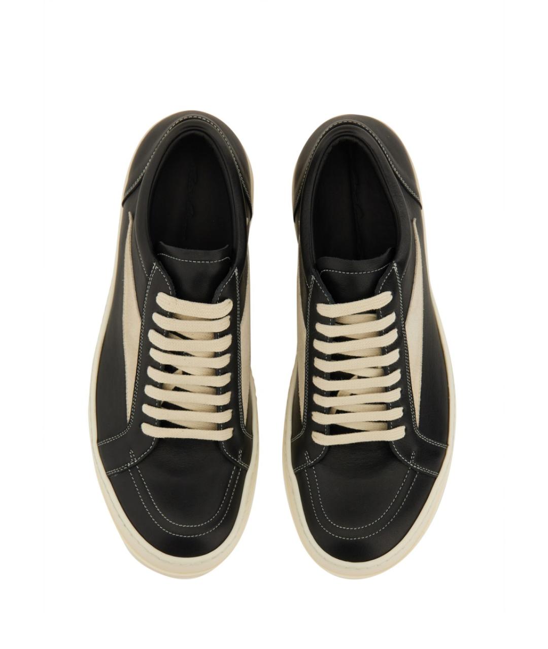 RICK OWENS Черные кожаные низкие кроссовки / кеды, фото 5