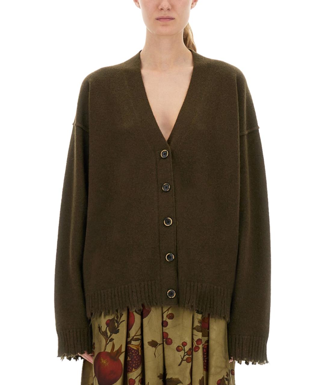 UMA WANG Зеленый кашемировый кардиган, фото 2