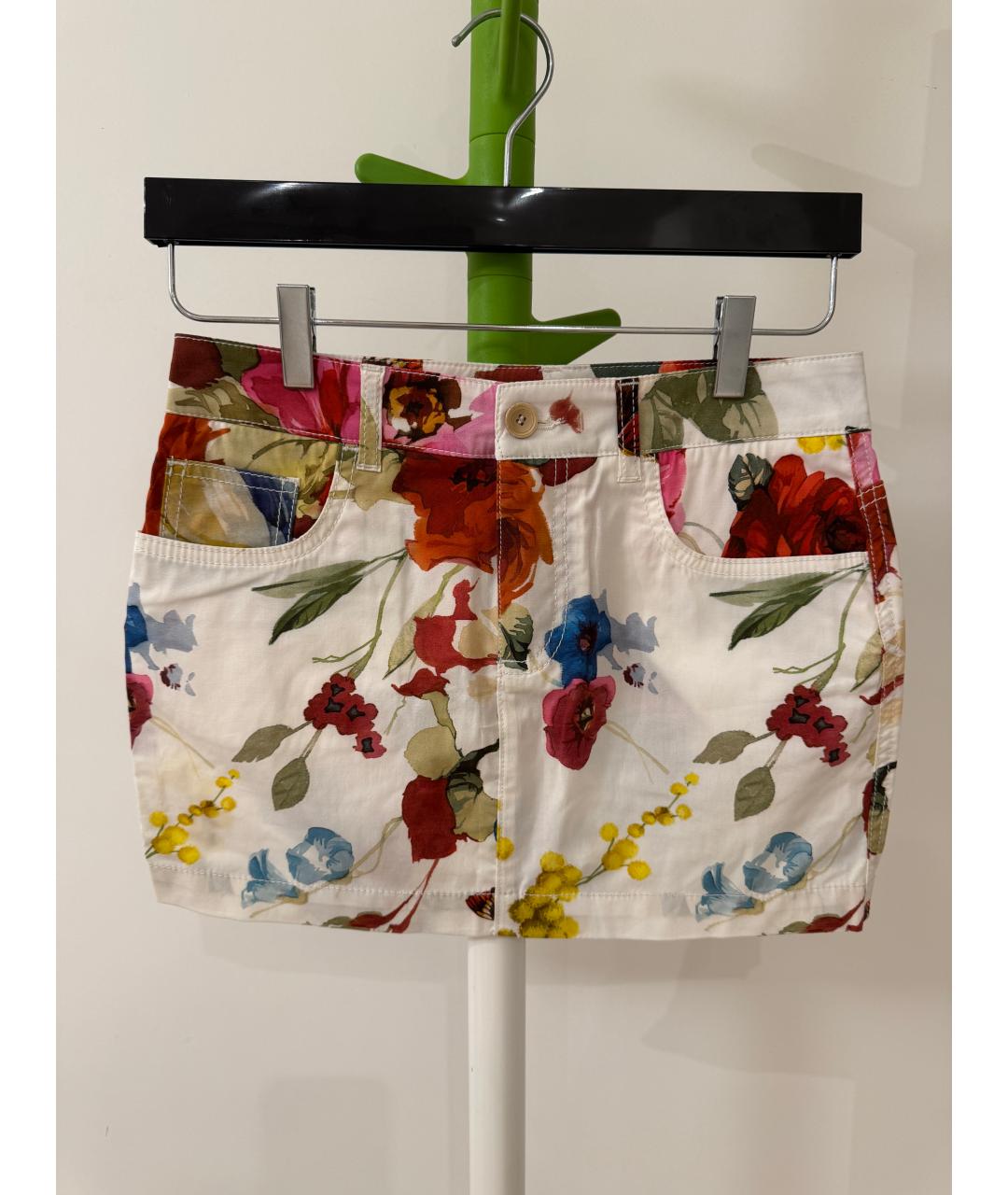DOLCE&GABBANA Мульти хлопковая юбка мини, фото 4