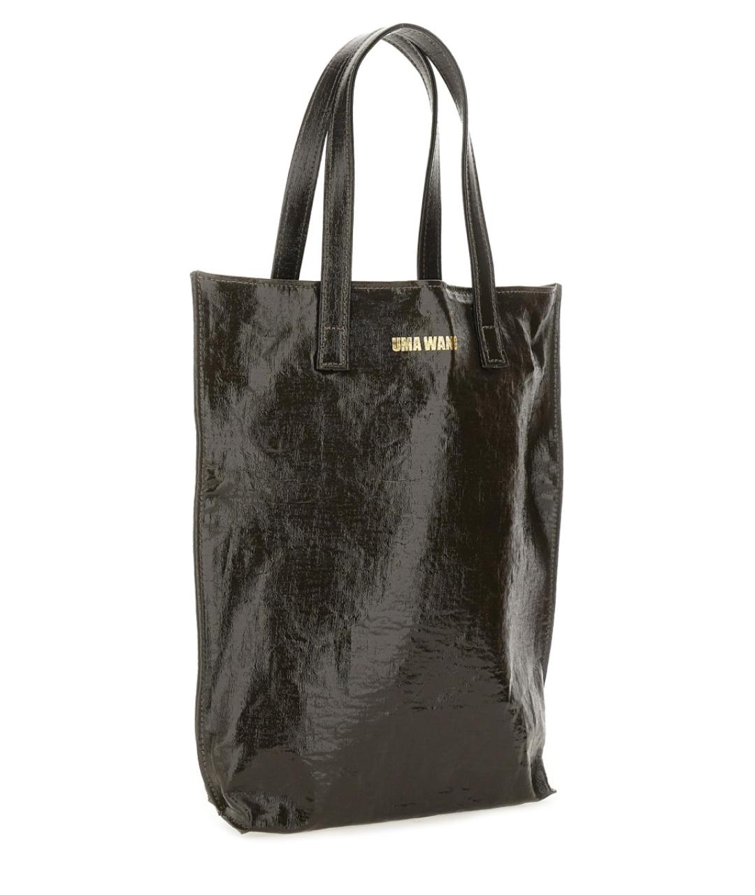 UMA WANG Коричневая льняная сумка тоут, фото 3