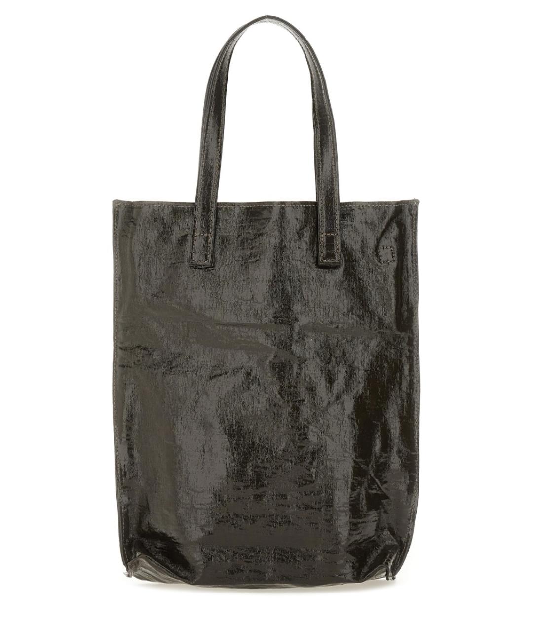 UMA WANG Коричневая льняная сумка тоут, фото 4