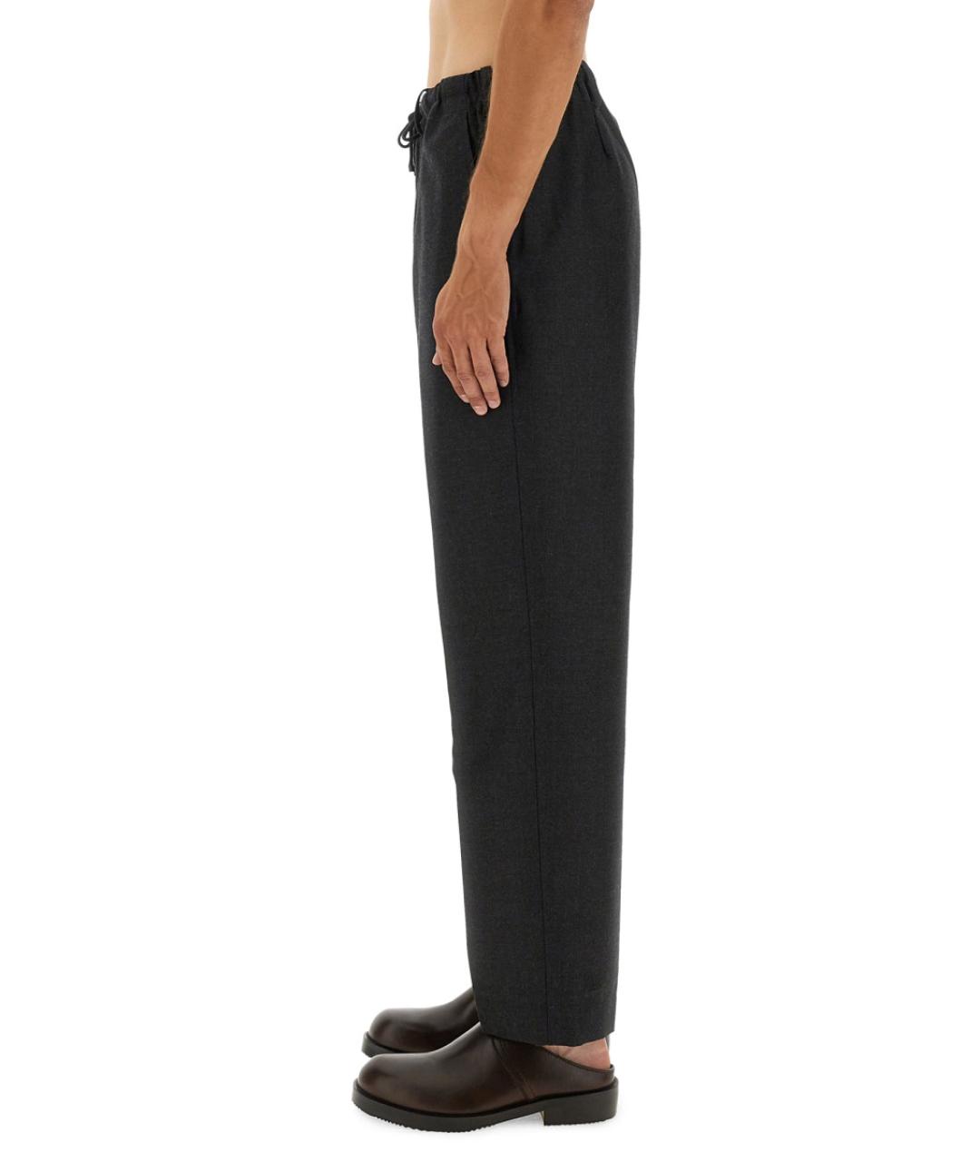 DRIES VAN NOTEN Серые шерстяные повседневные брюки, фото 4