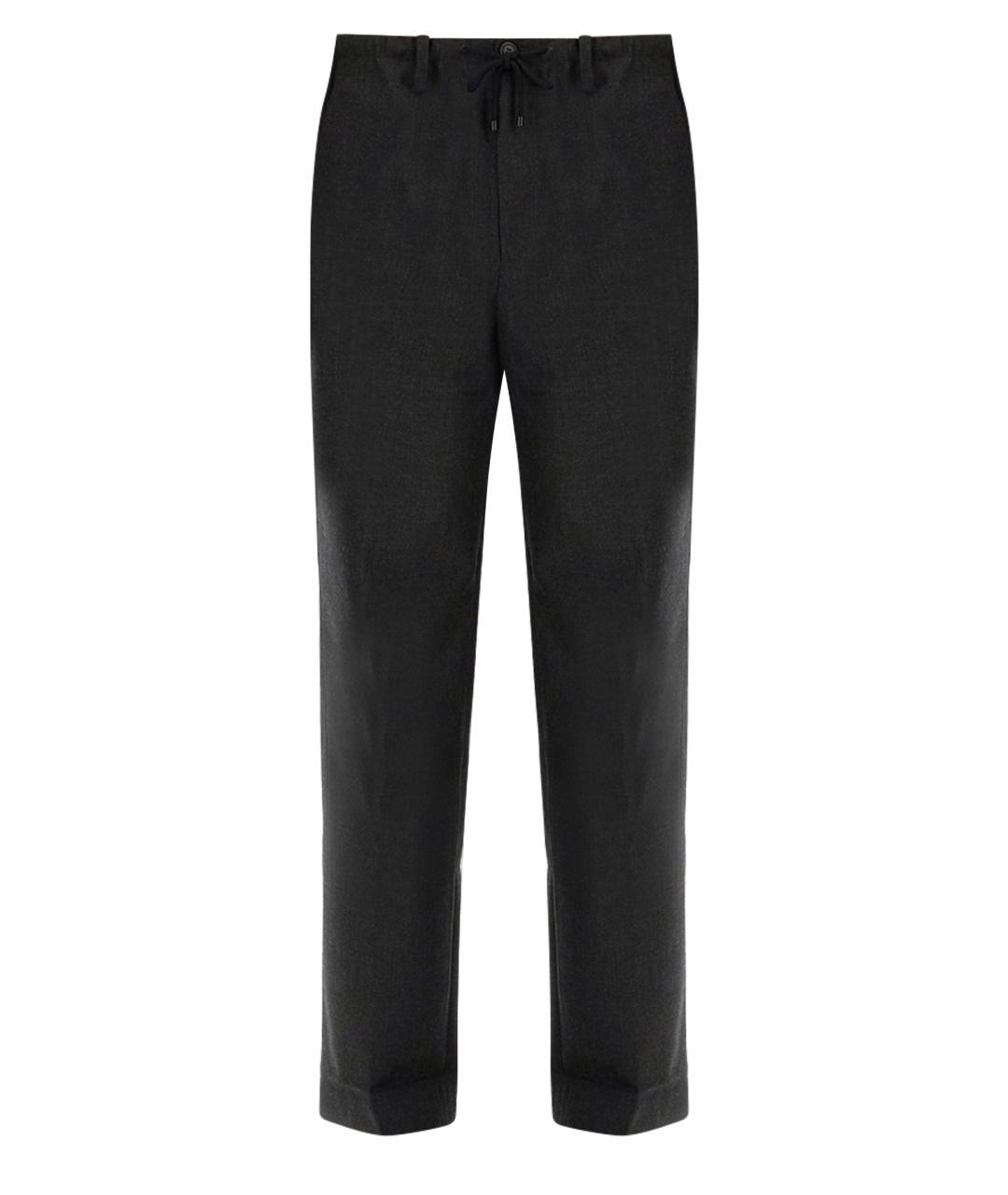 DRIES VAN NOTEN Серые шерстяные повседневные брюки, фото 1