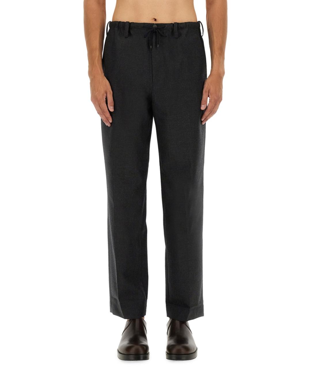 DRIES VAN NOTEN Серые шерстяные повседневные брюки, фото 5