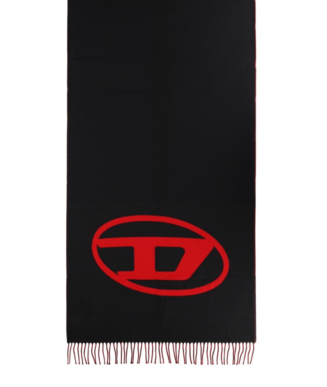 DIESEL Черный шерстяной шарф, фото 2