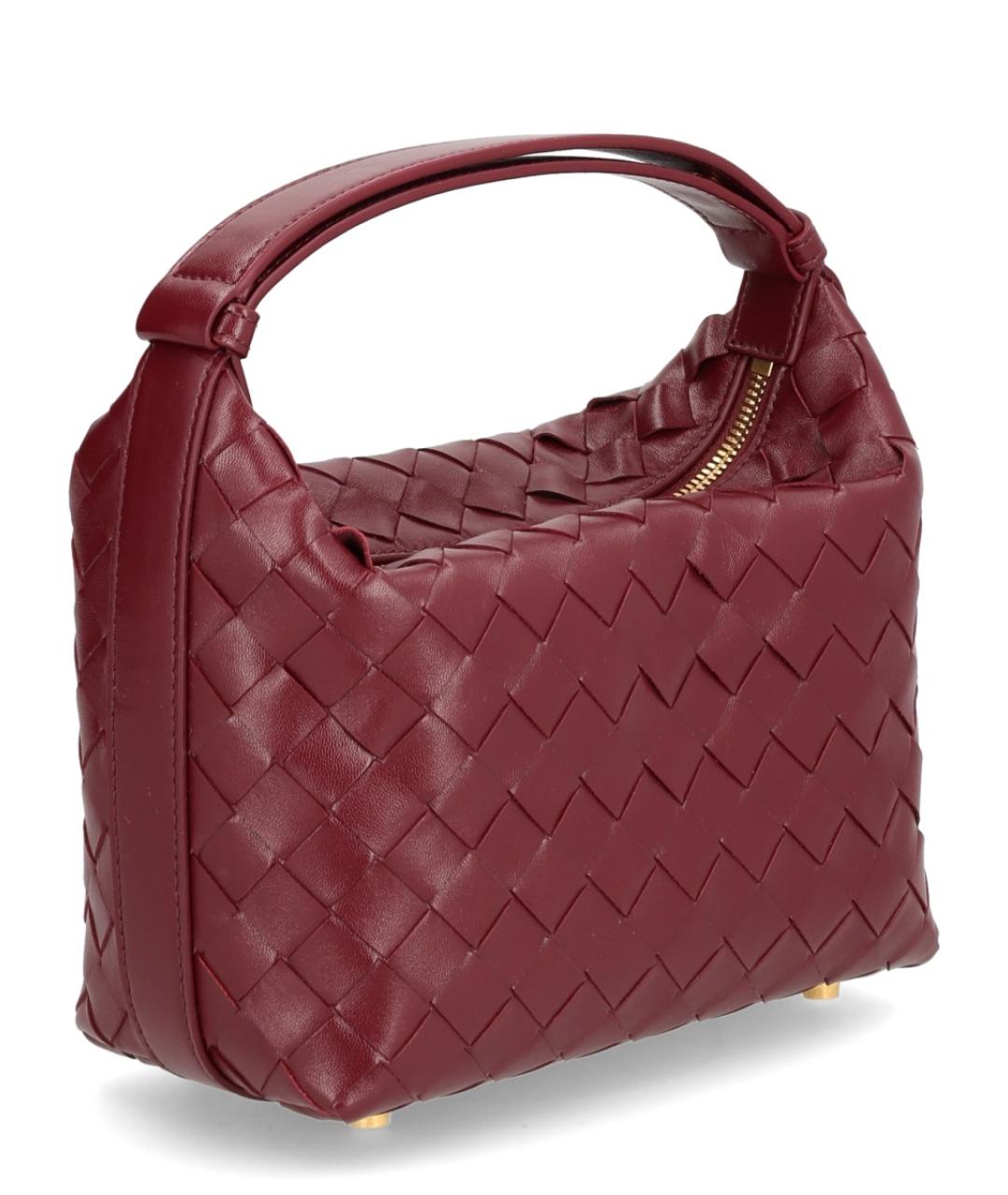 BOTTEGA VENETA Бордовая кожаная сумка с короткими ручками, фото 2