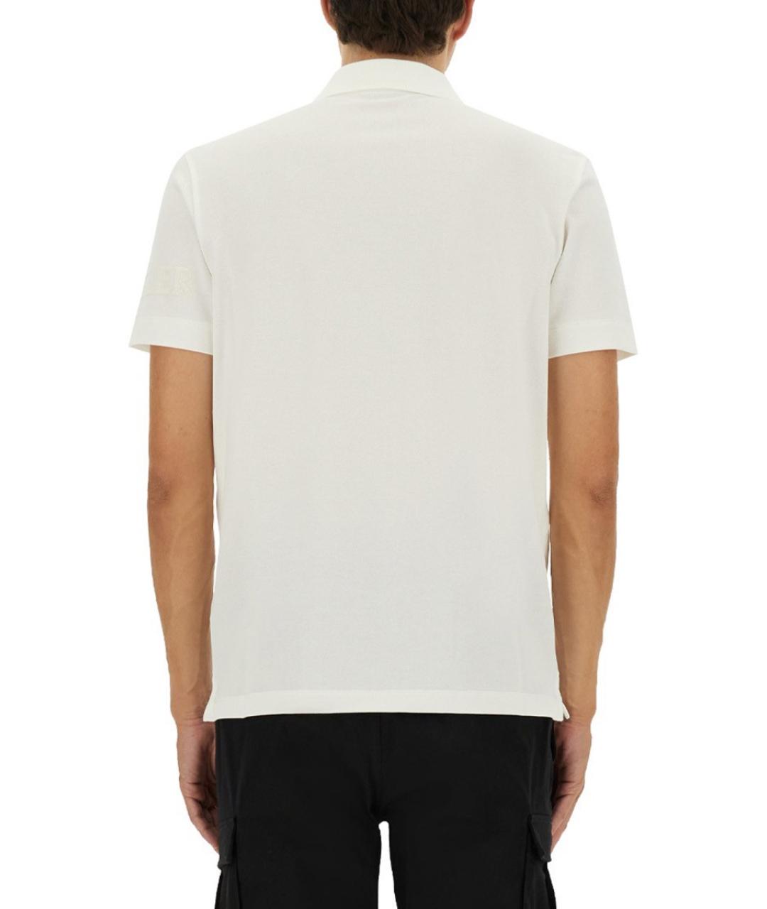 MONCLER Белое хлопковое поло с коротким рукавом, фото 3