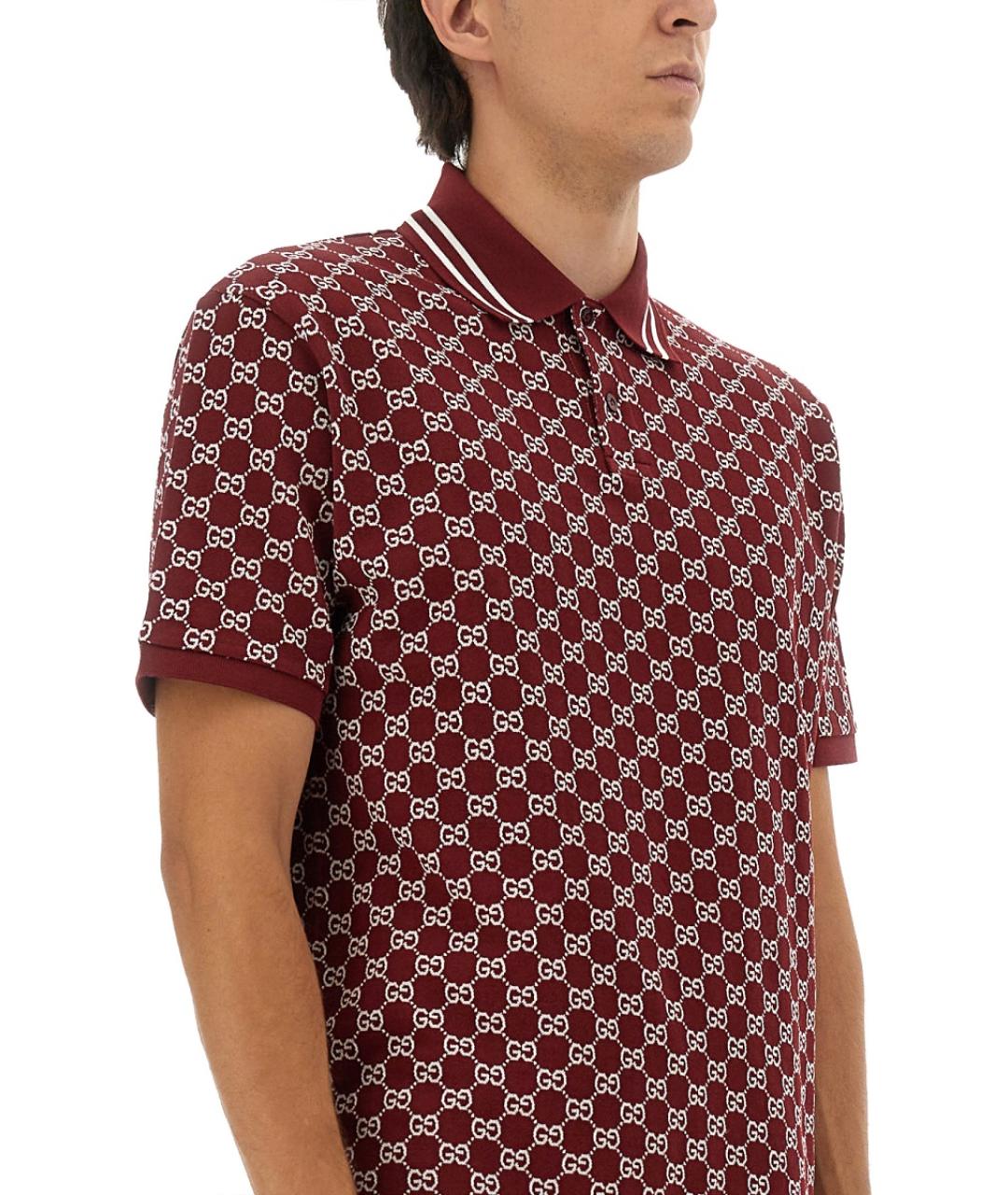 GUCCI Красное хлопковое поло с коротким рукавом, фото 5