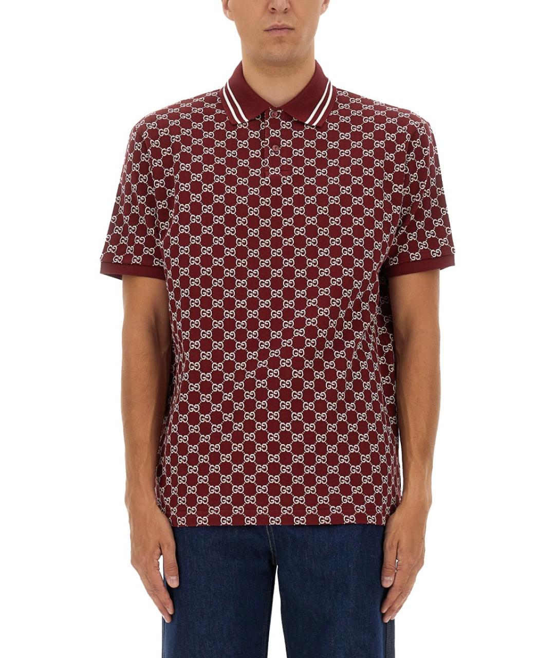 GUCCI Красное хлопковое поло с коротким рукавом, фото 2