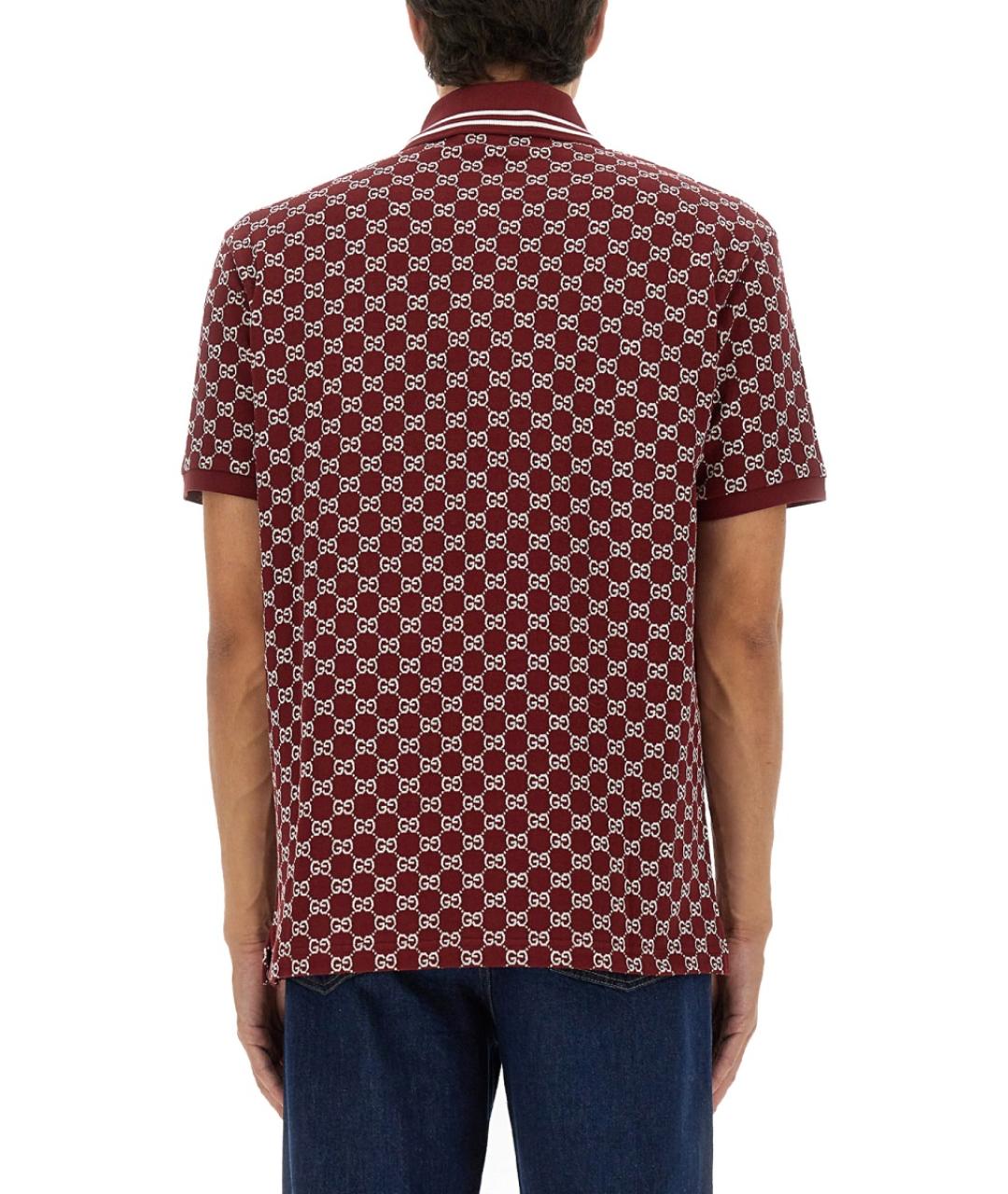 GUCCI Красное хлопковое поло с коротким рукавом, фото 4
