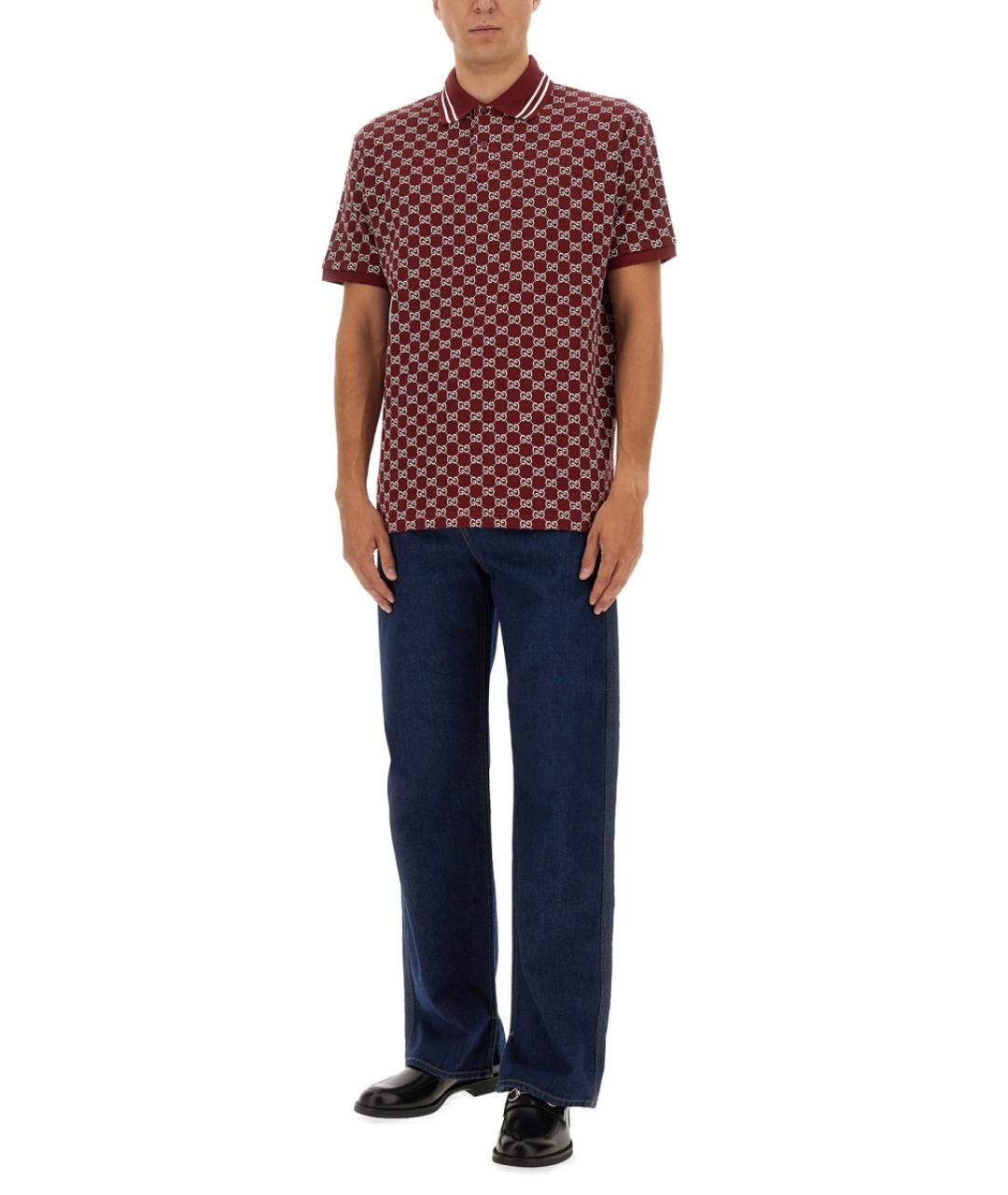 GUCCI Красное хлопковое поло с коротким рукавом, фото 3