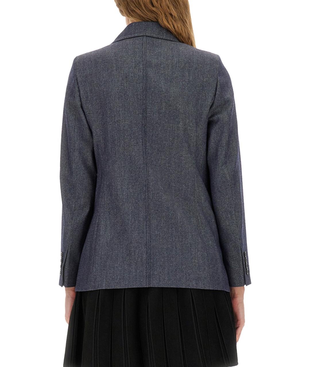 MAX MARA Синий шерстяной жакет/пиджак, фото 3