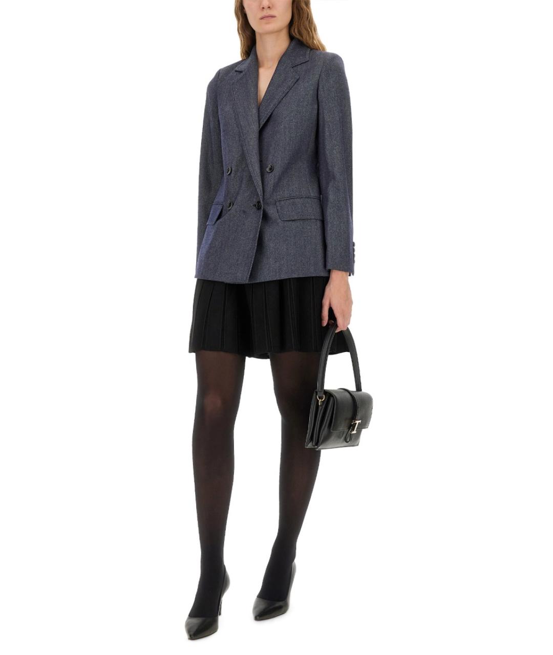 MAX MARA Синий шерстяной жакет/пиджак, фото 2