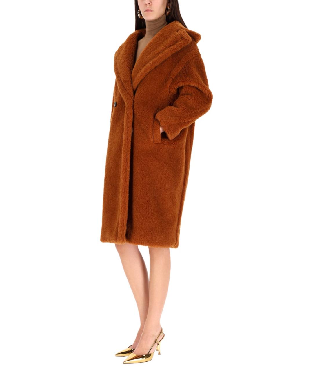 MAX MARA Коричневый шерстяной тренч/плащ, фото 3