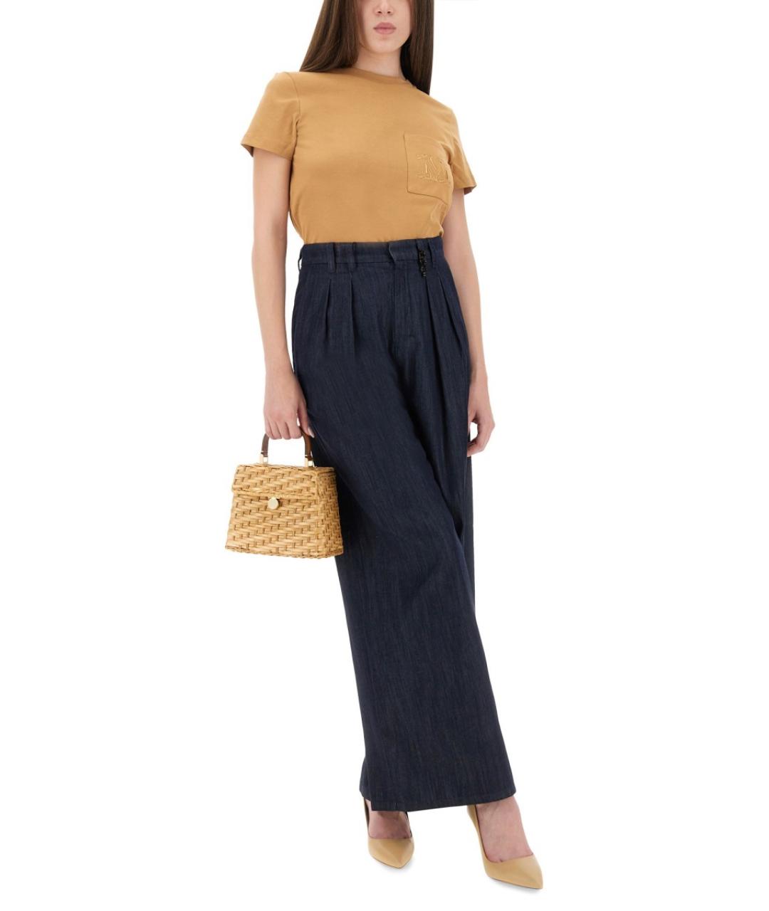 MAX MARA Бежевая хлопковая футболка, фото 3