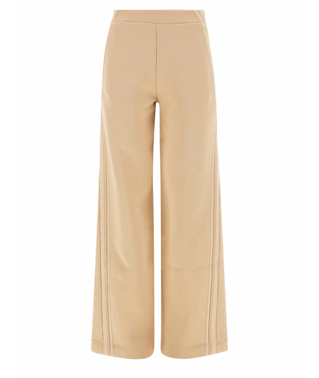 MAX MARA Бежевые хлопковые прямые брюки, фото 1