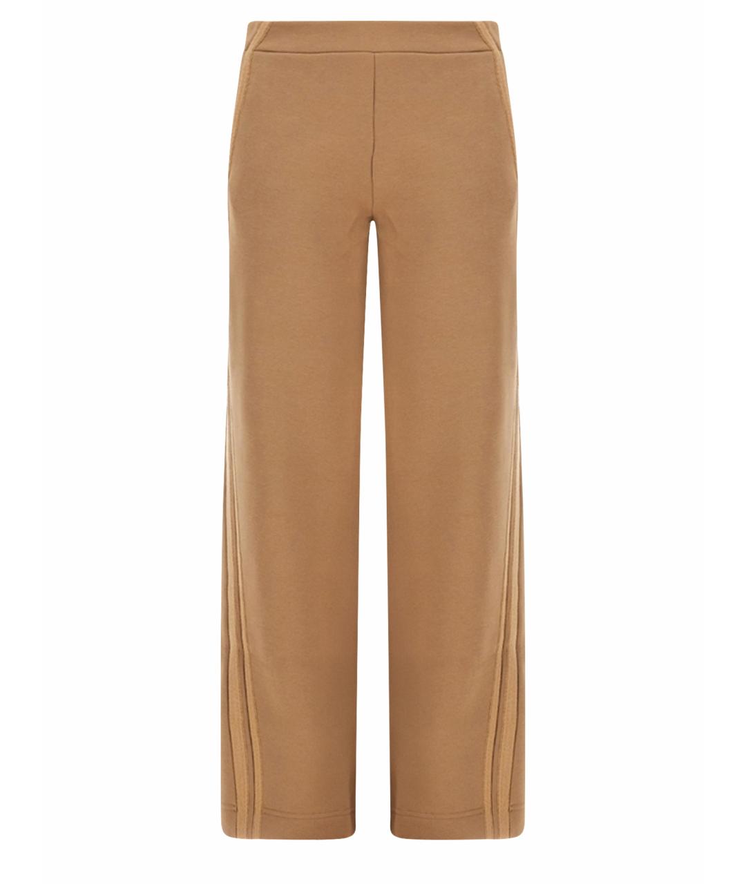 MAX MARA Бежевые хлопковые прямые брюки, фото 1