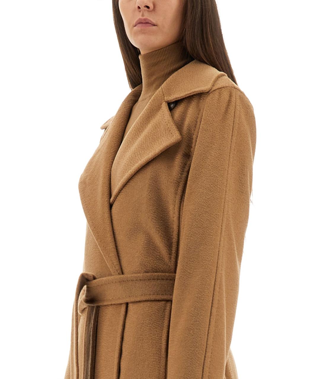 MAX MARA Бежевый шерстяной тренч/плащ, фото 5