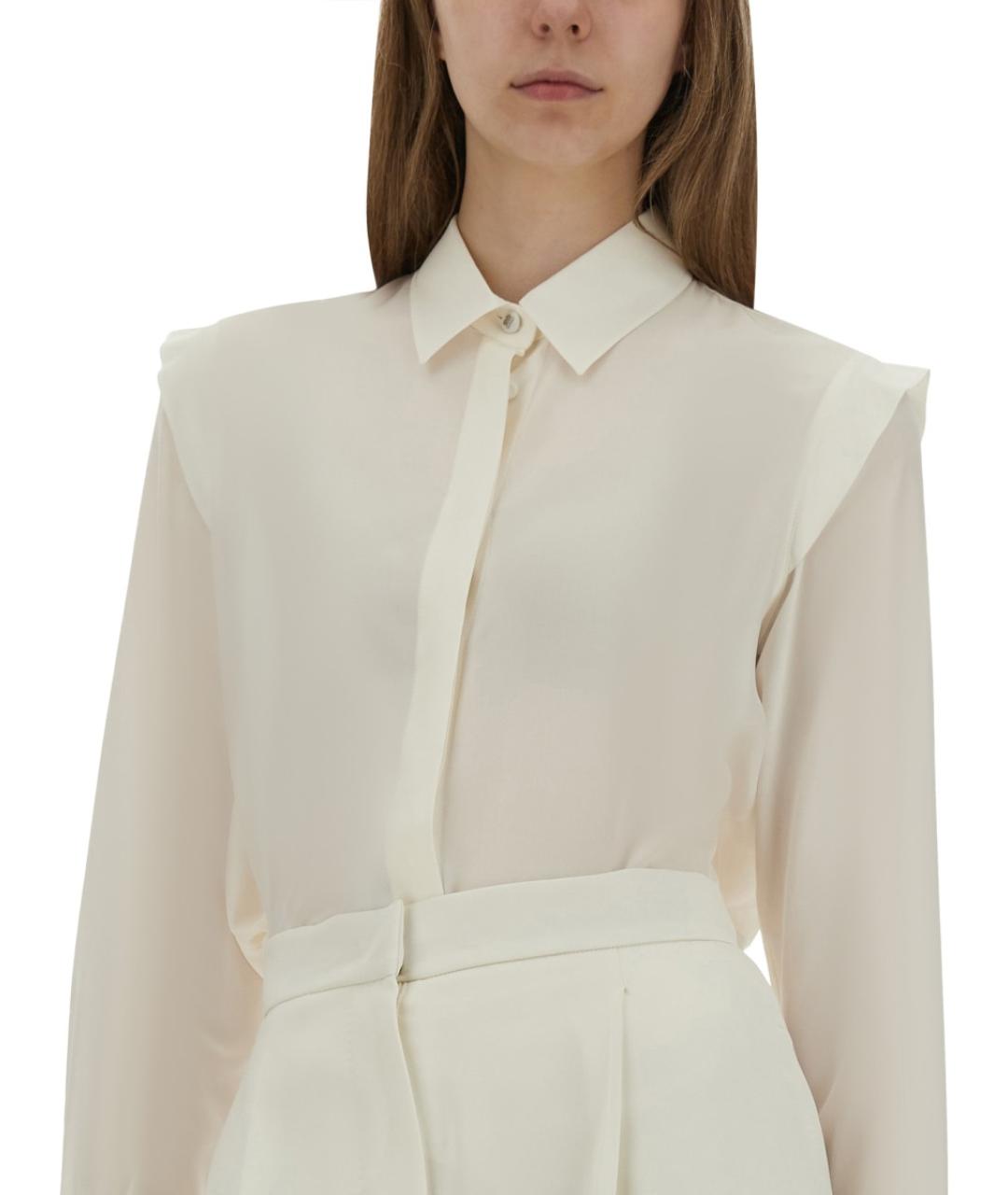 MAX MARA Белая шелковая рубашка, фото 2