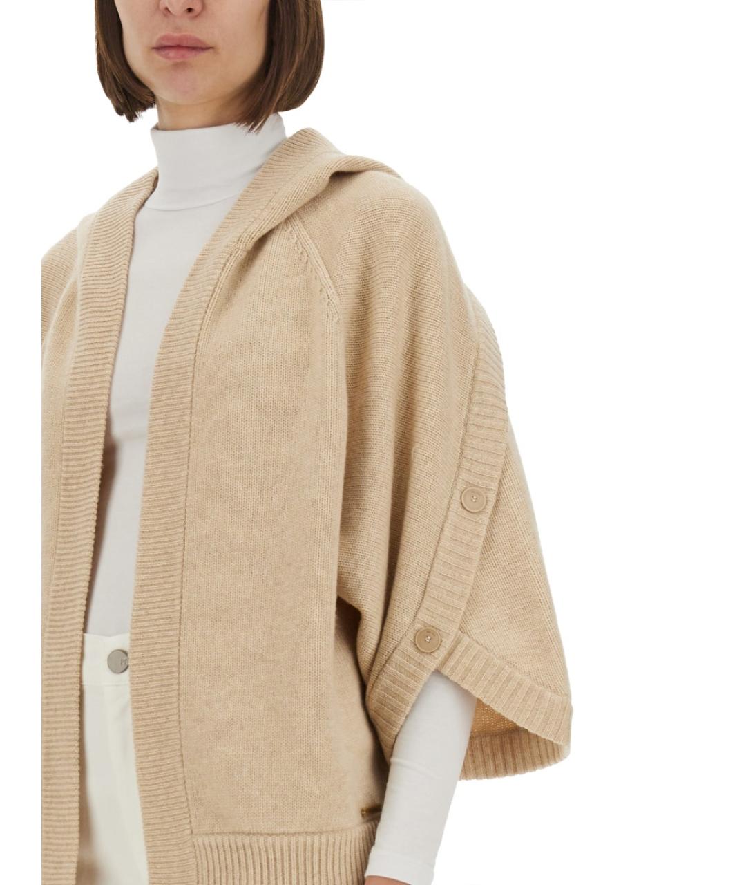 MAX MARA Бежевый шерстяной джемпер / свитер, фото 5